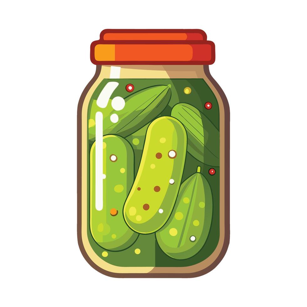 pickled cucumber illustration vector