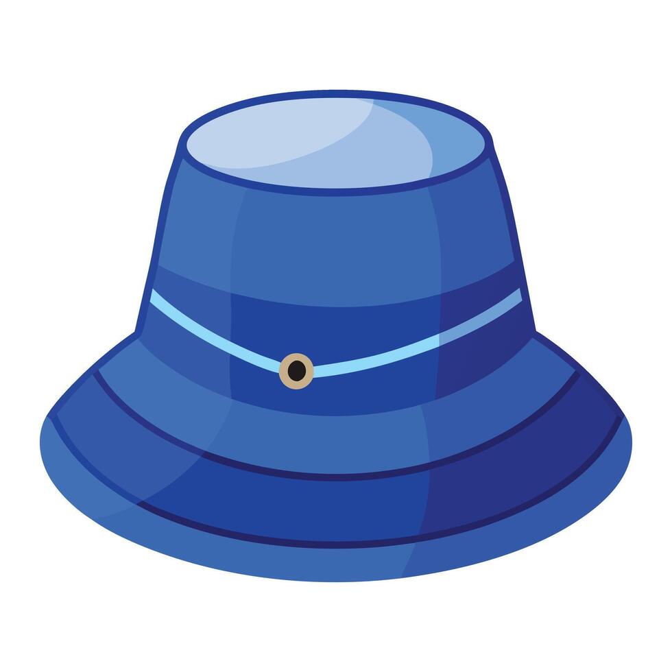 Blue bucket hat illustration vector