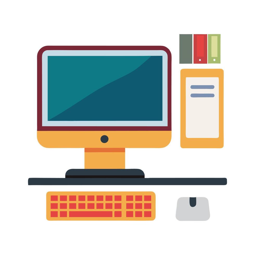desktop computer illustration vector
