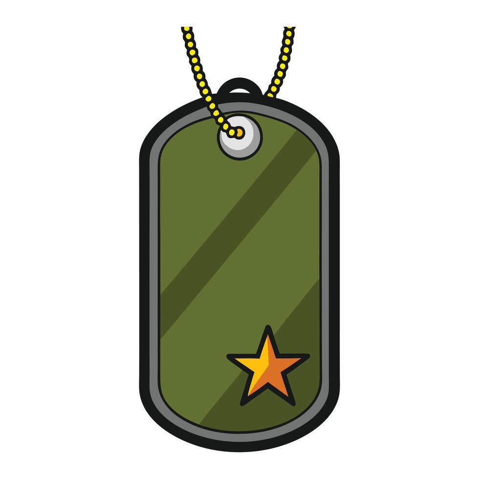 Blank military dog tag illustration vector