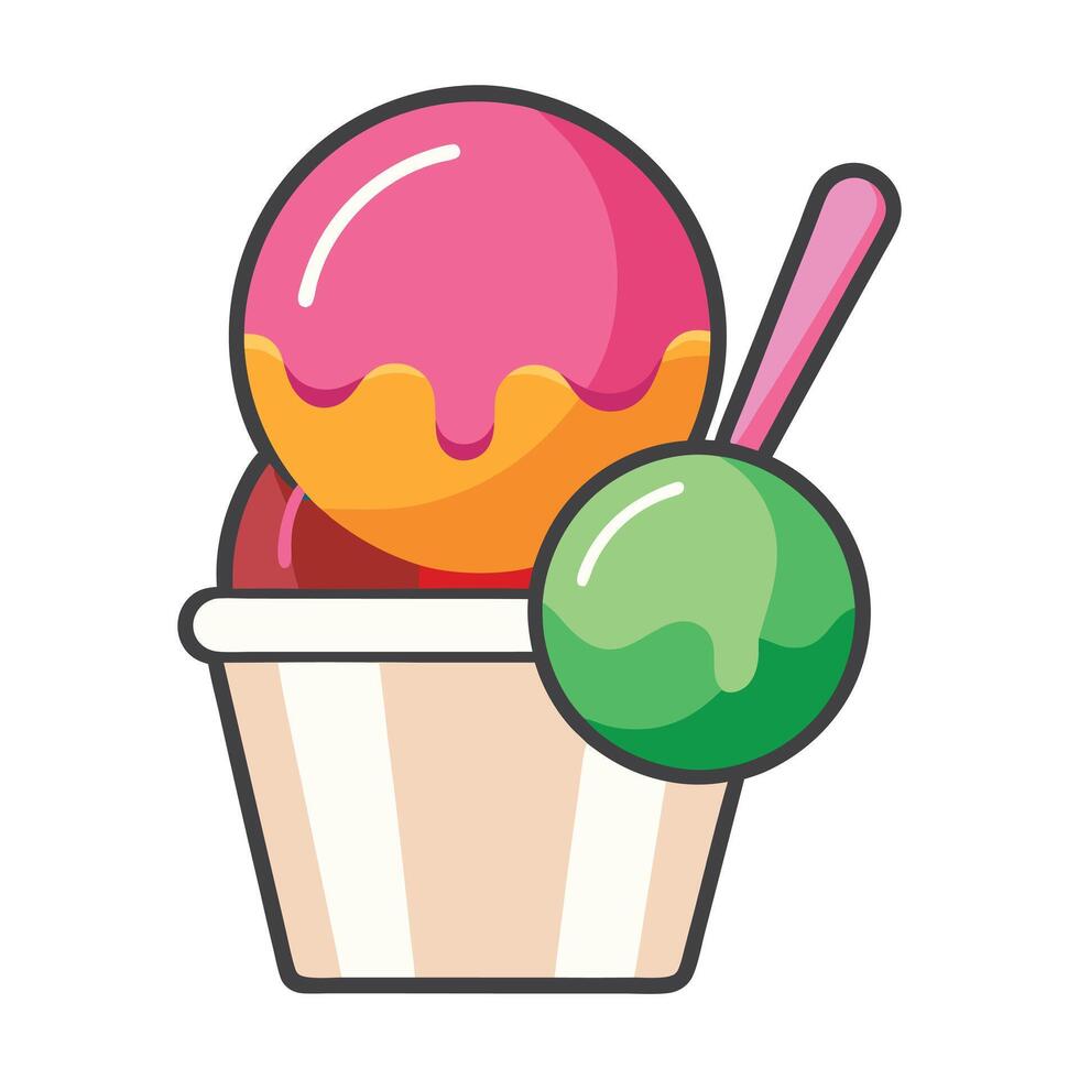 ice cream scoop spoon illustration vector