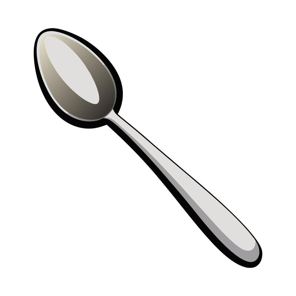 metal spoon or tablespoon illustration vector