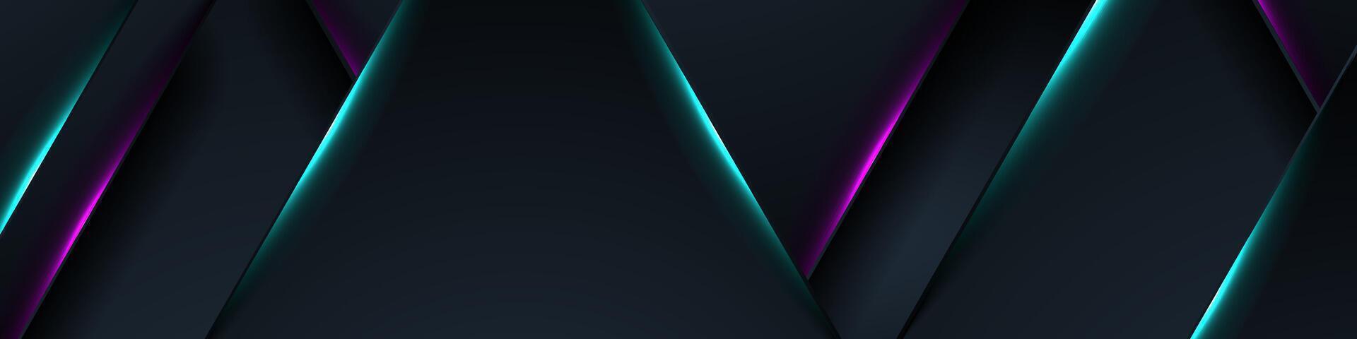 Blue and purple glowing neon abstract tech background vector