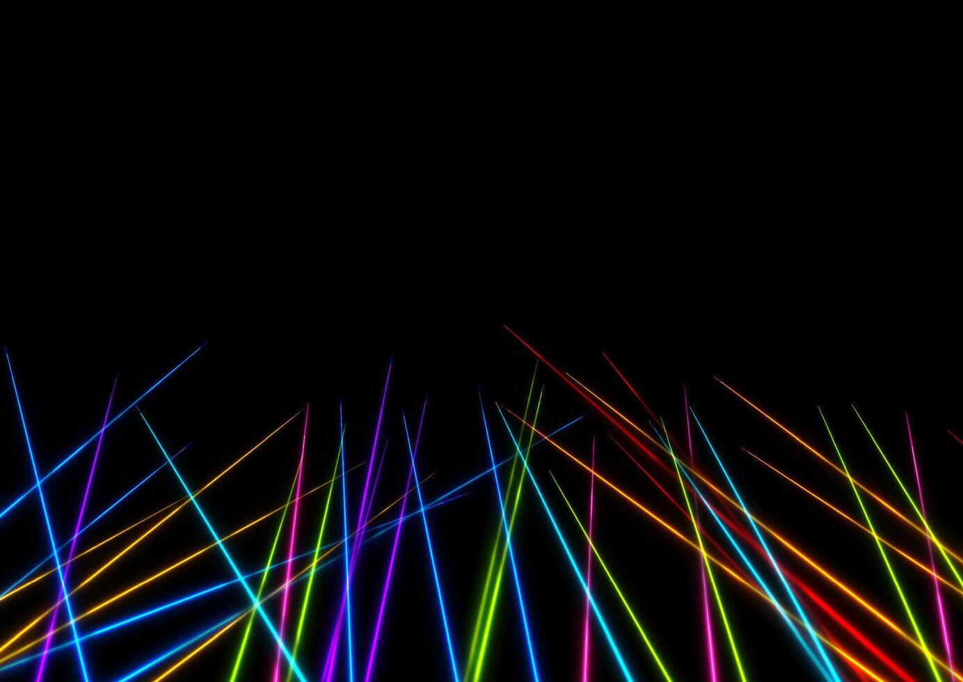 Colorful neon glowing laser lines hi-tech background vector