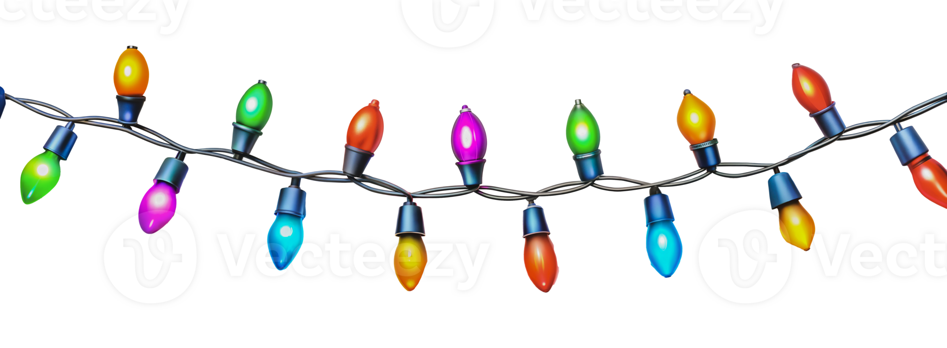 Colorful outdoor string lights, cut out - stock . png