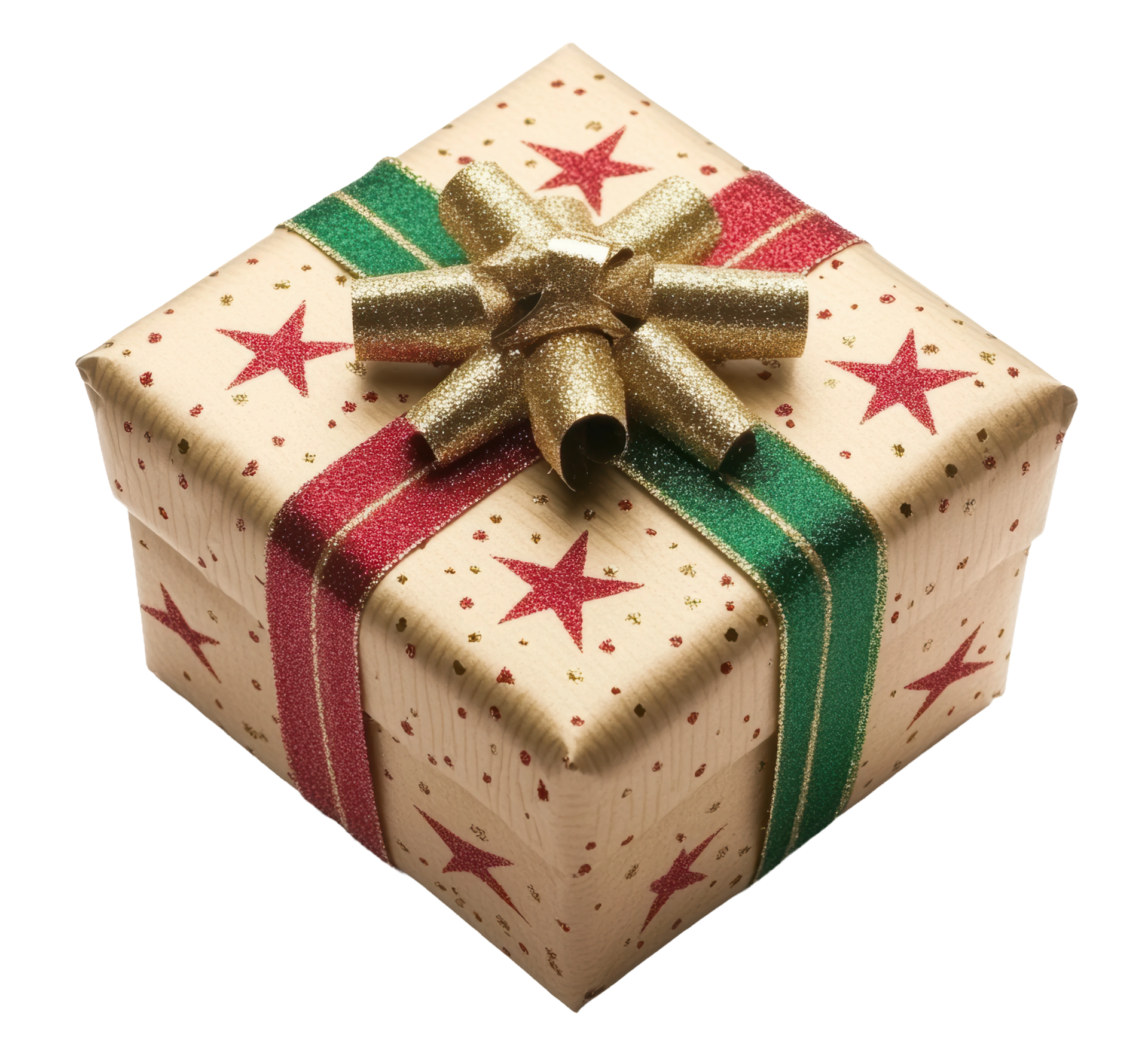 Decorative gift with bow and ribbons, cut out stock . 49152105 PNG