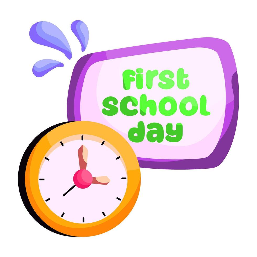 Modern design icon of first school day vector