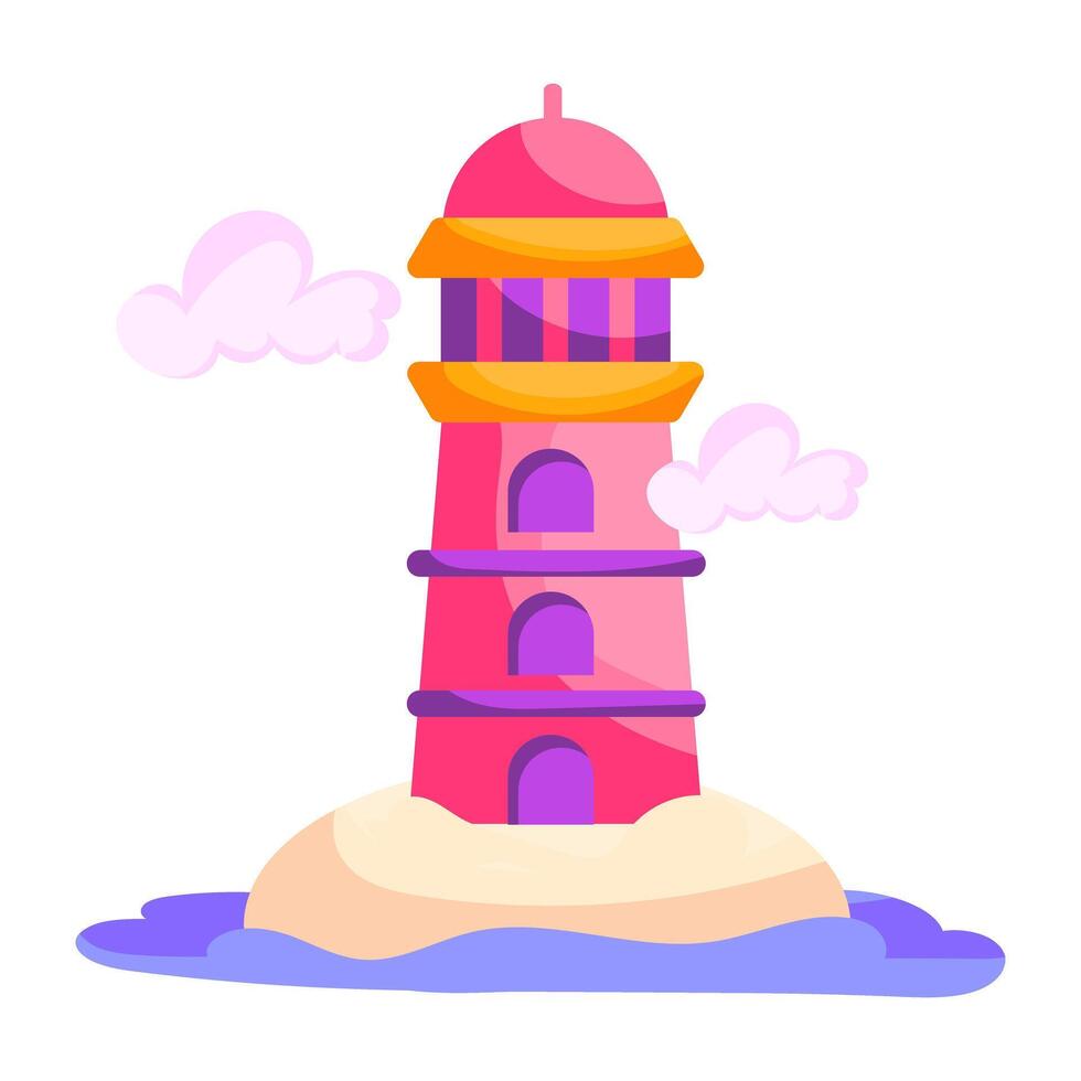 A unique design sticker of lighthouse vector