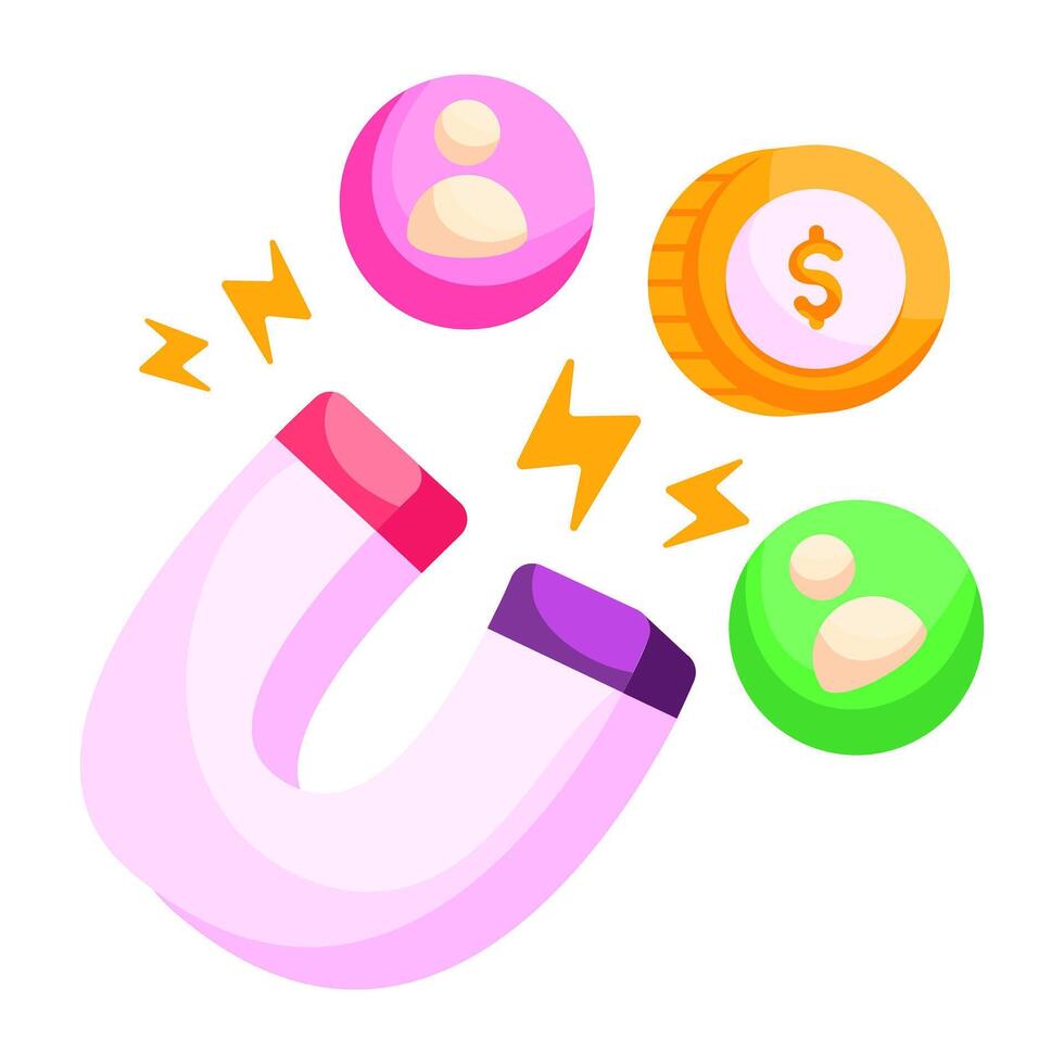 Premium download sticker of attract money vector
