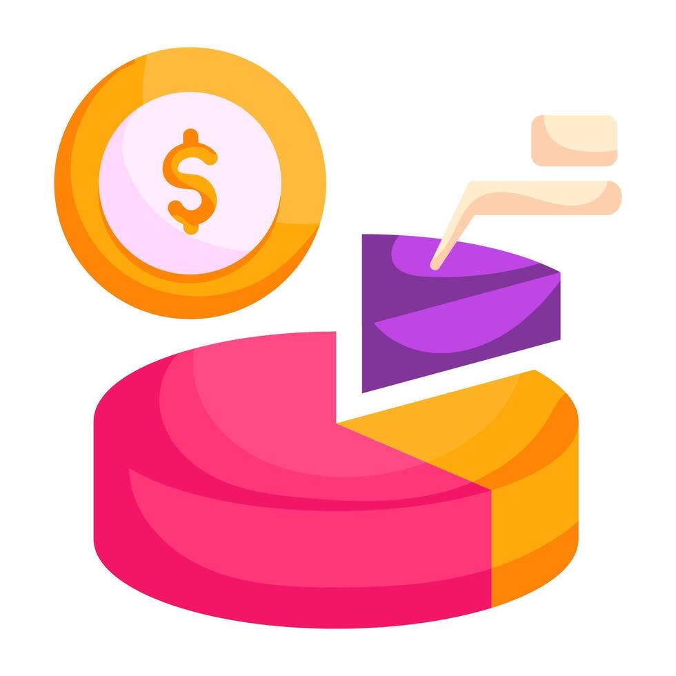 Modern design sticker of financial chart vector