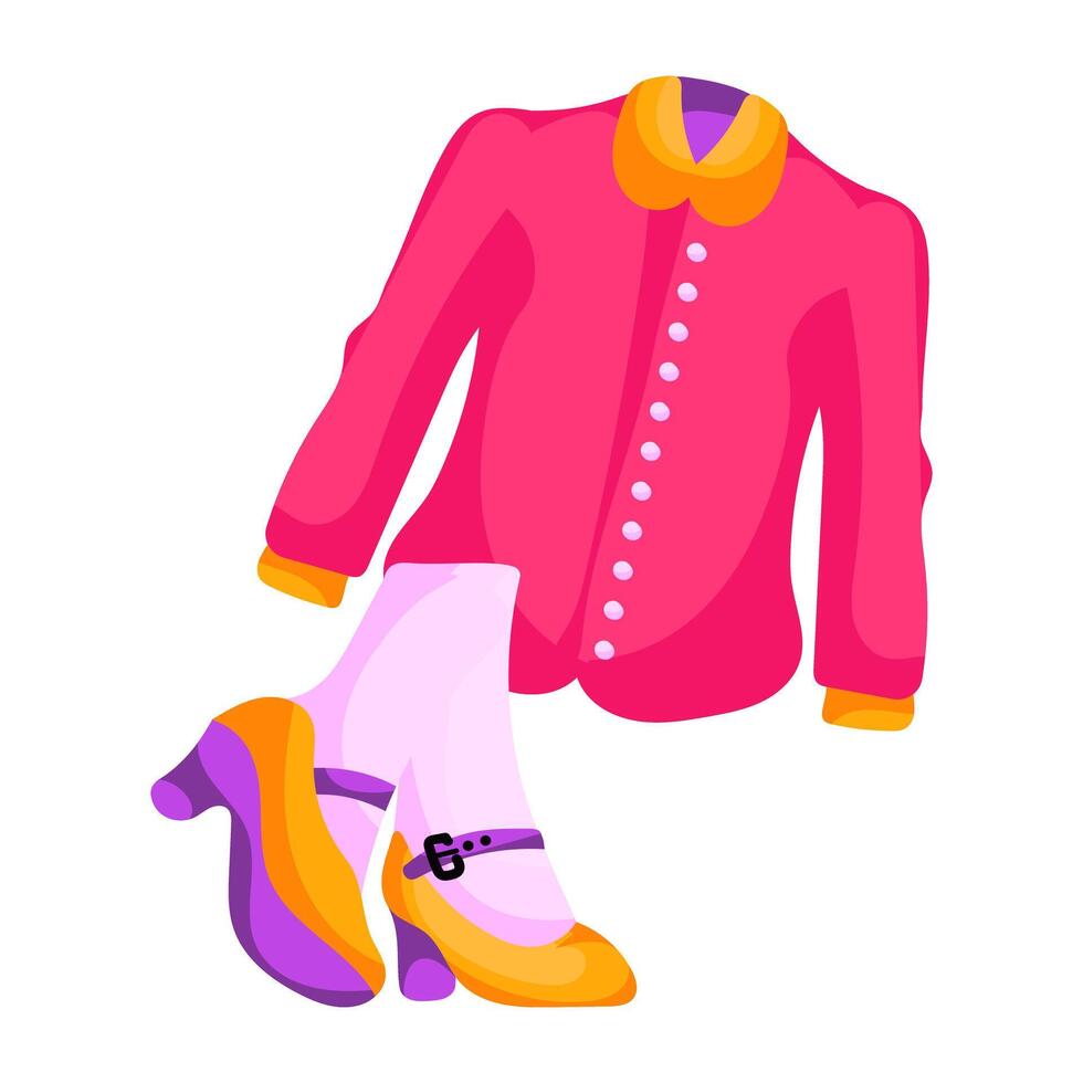A colored design sticker of wearable accessories vector