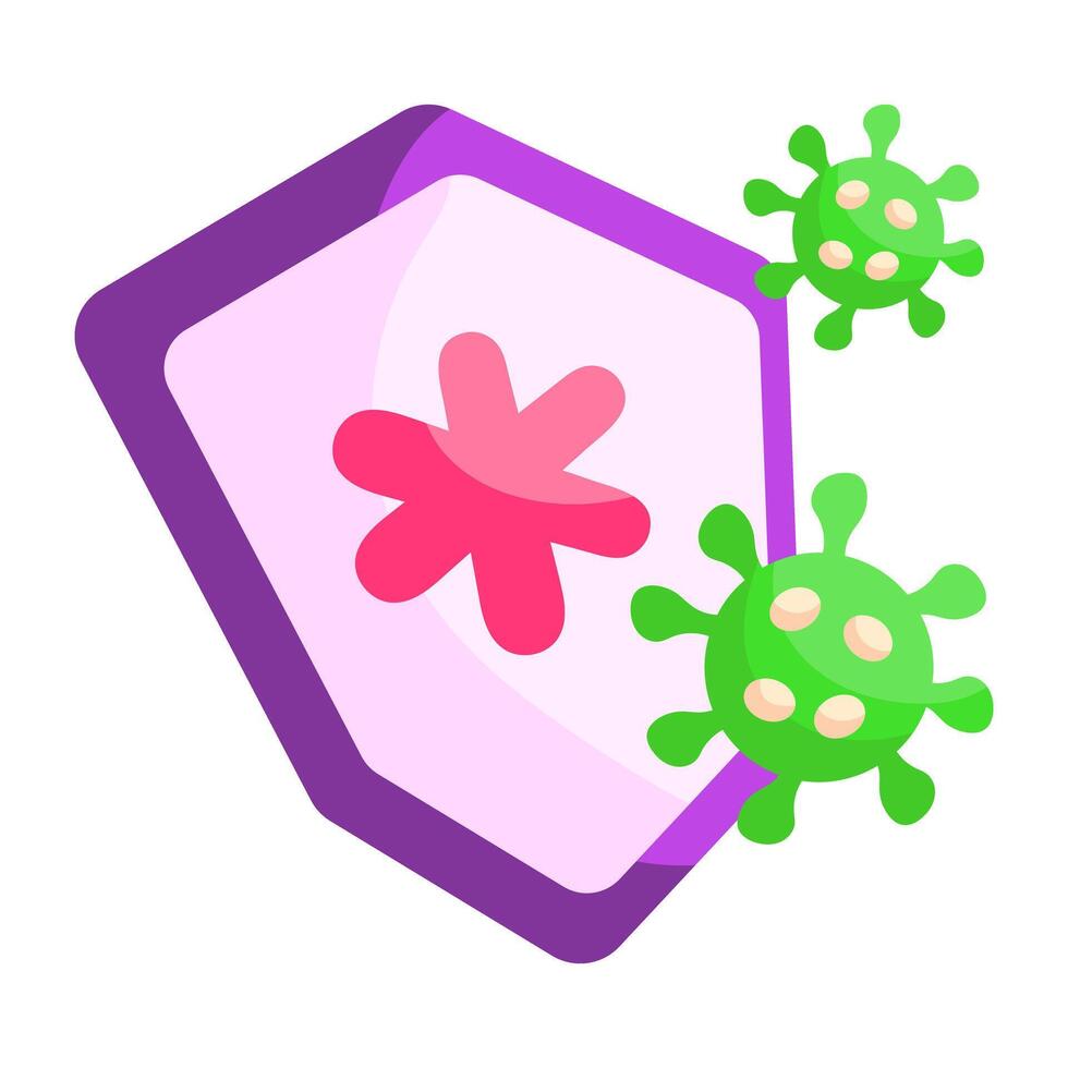 A flat design sticker of covid security vector