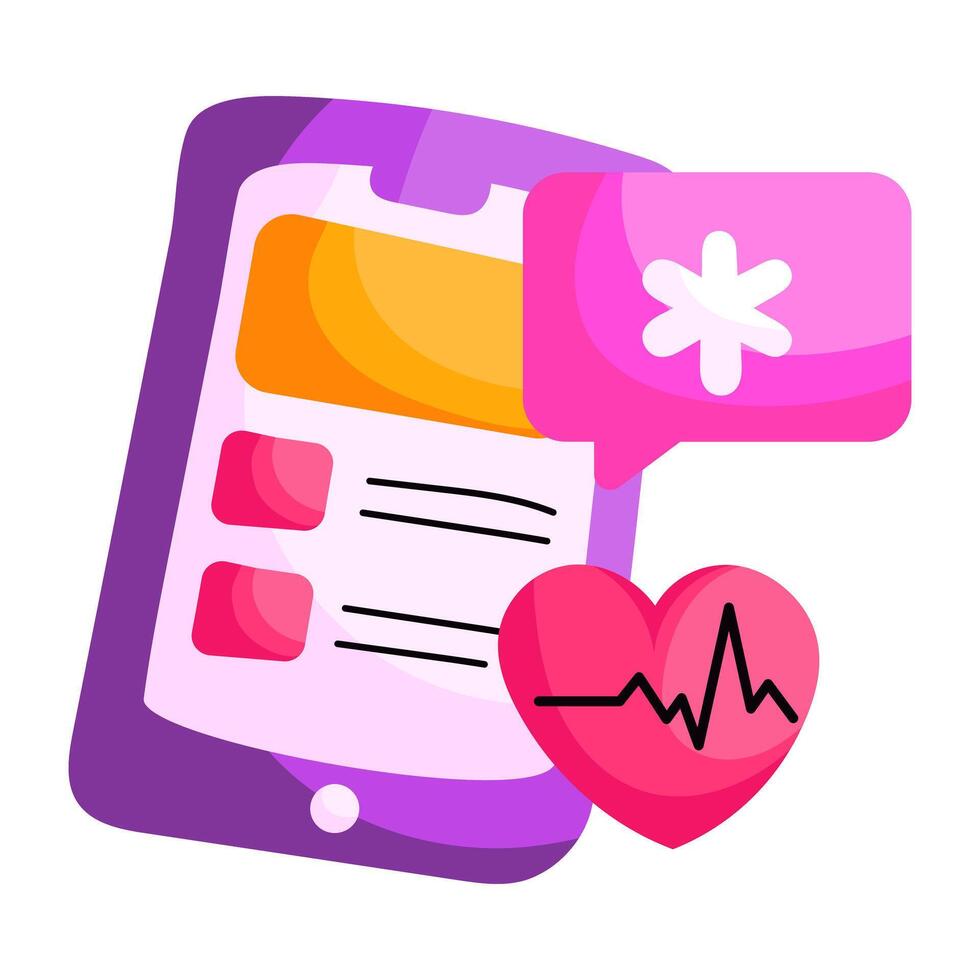 Trendy design of mobile medical app vector