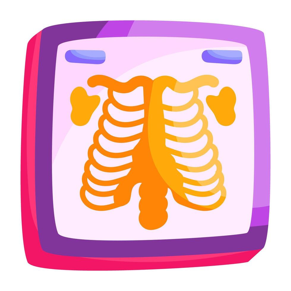 Unique design sticker of ribs cage vector