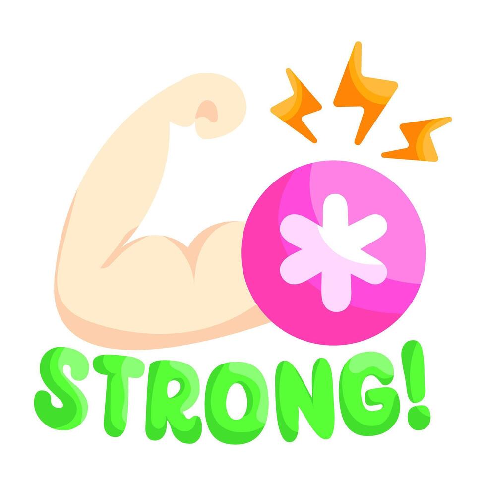 An editable design sticker of bicep vector