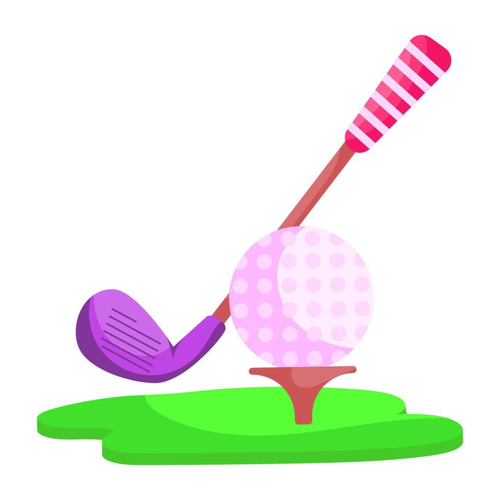 Hockey with tee ball denoting concept of golf game vector
