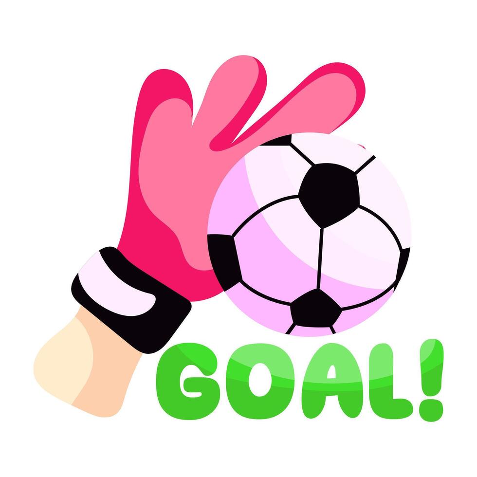 Modern design sticker of football goal vector