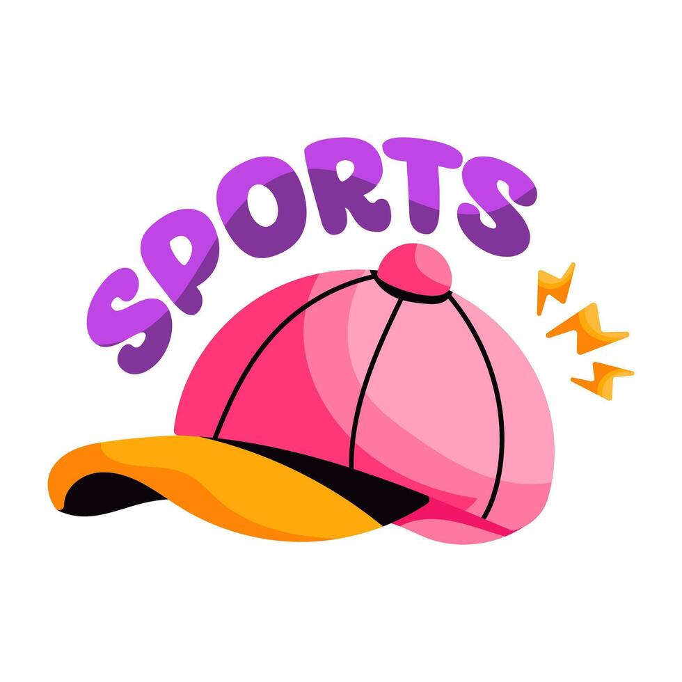 An sticker design of cap, headwear accessory vector