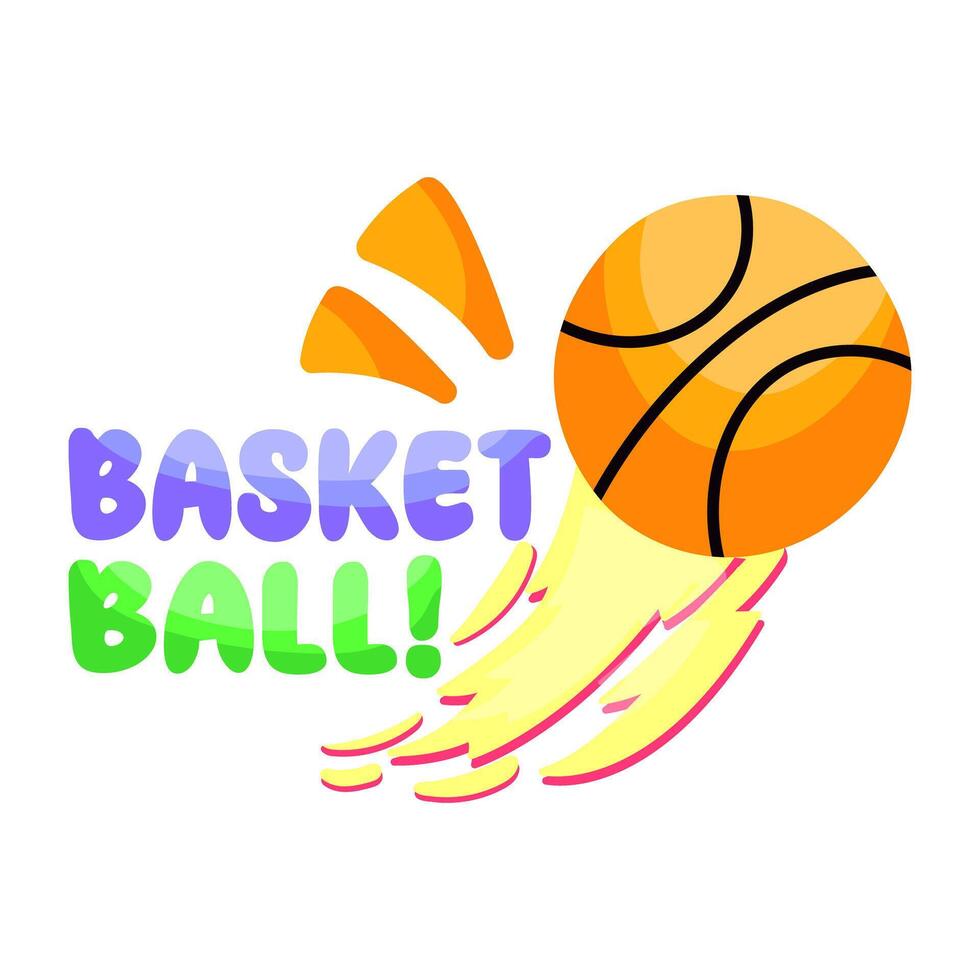 Editable design sticker of basketball vector