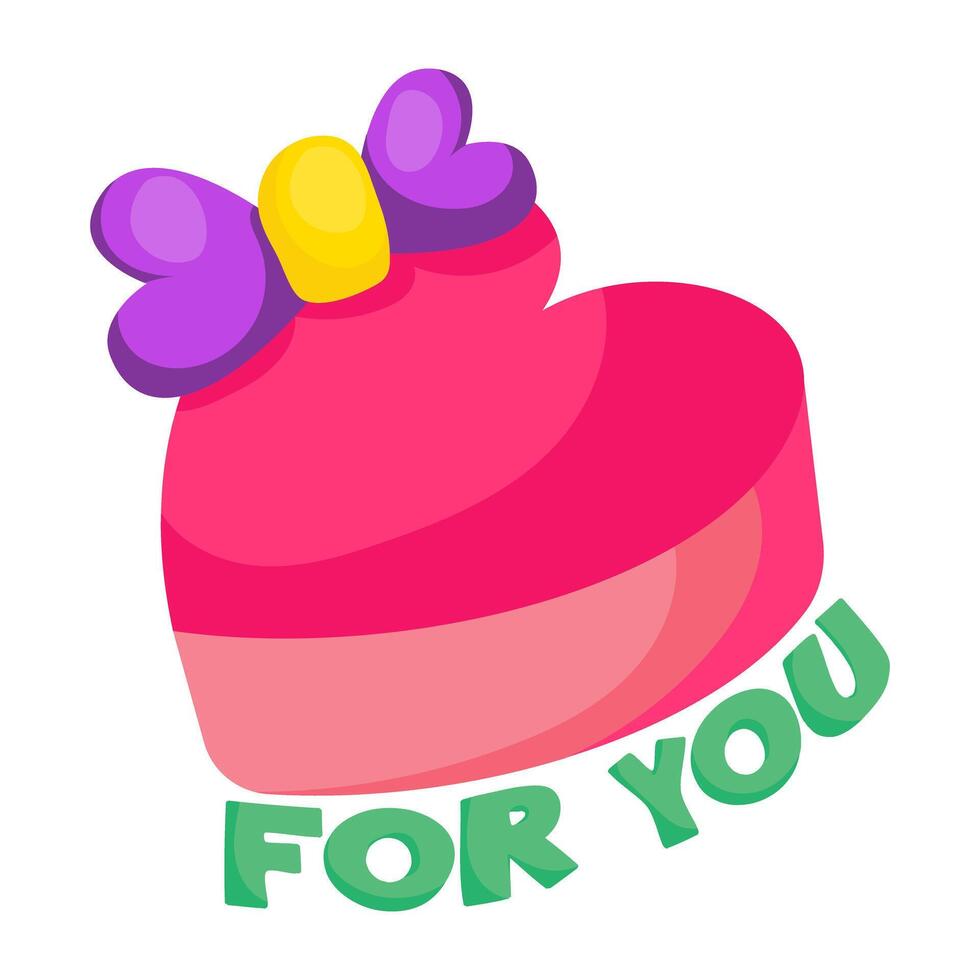 Premium download sticker of heart box vector