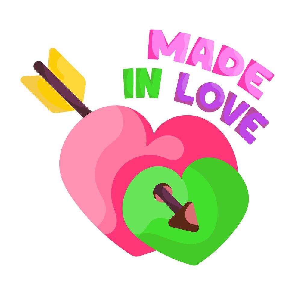 An sticker design of cupid heart vector