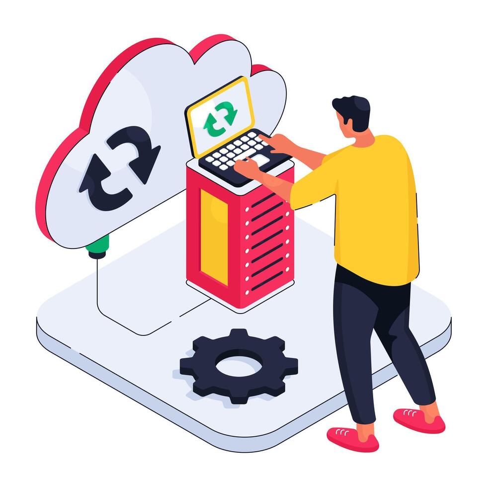 A beautiful design illustration of cloud update vector