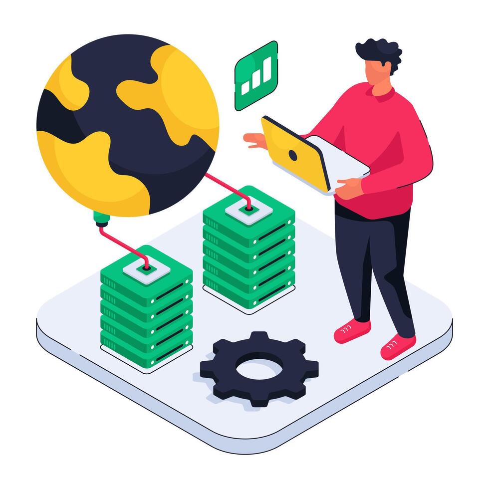 Perfect design illustration of global data vector
