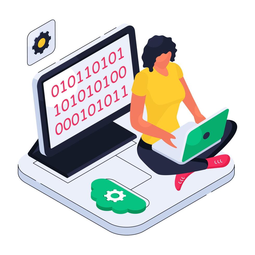 An illustration design of binary Data vector