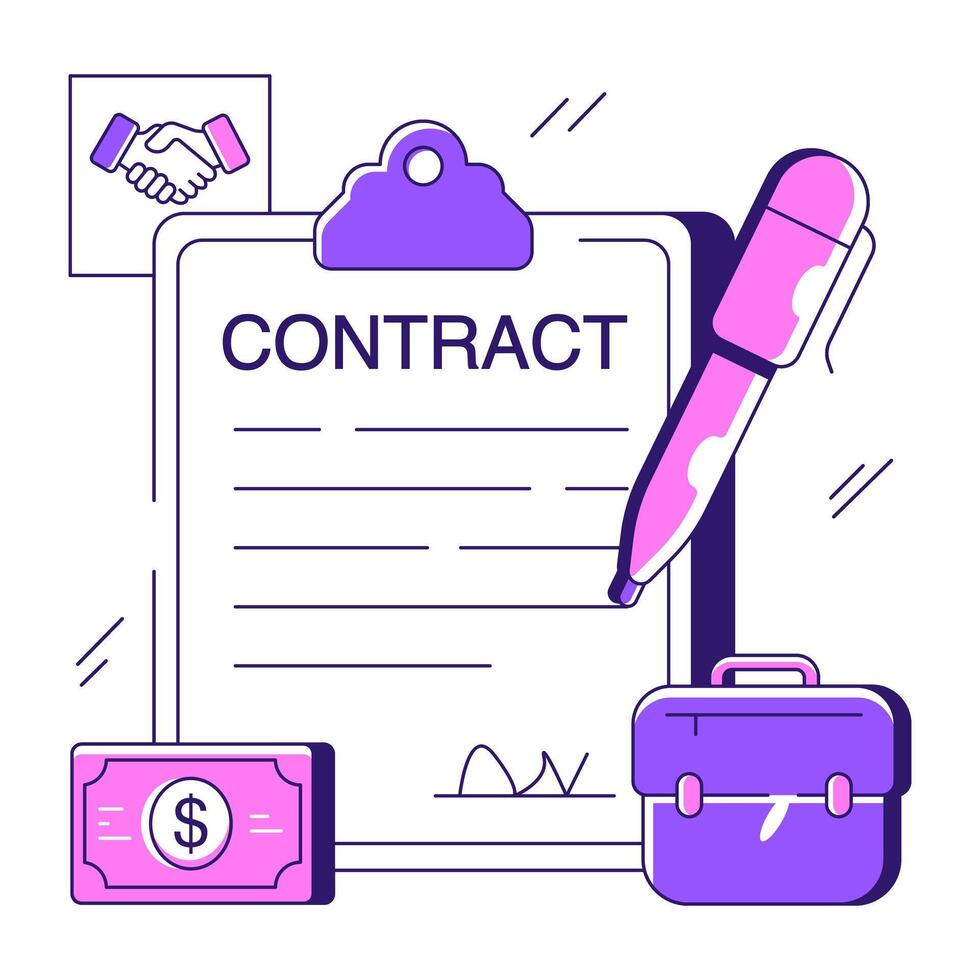 Perfect design illustration of contract vector