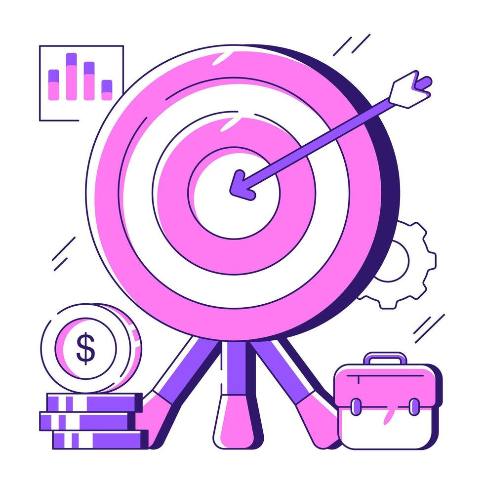 A colored design illustration of target vector