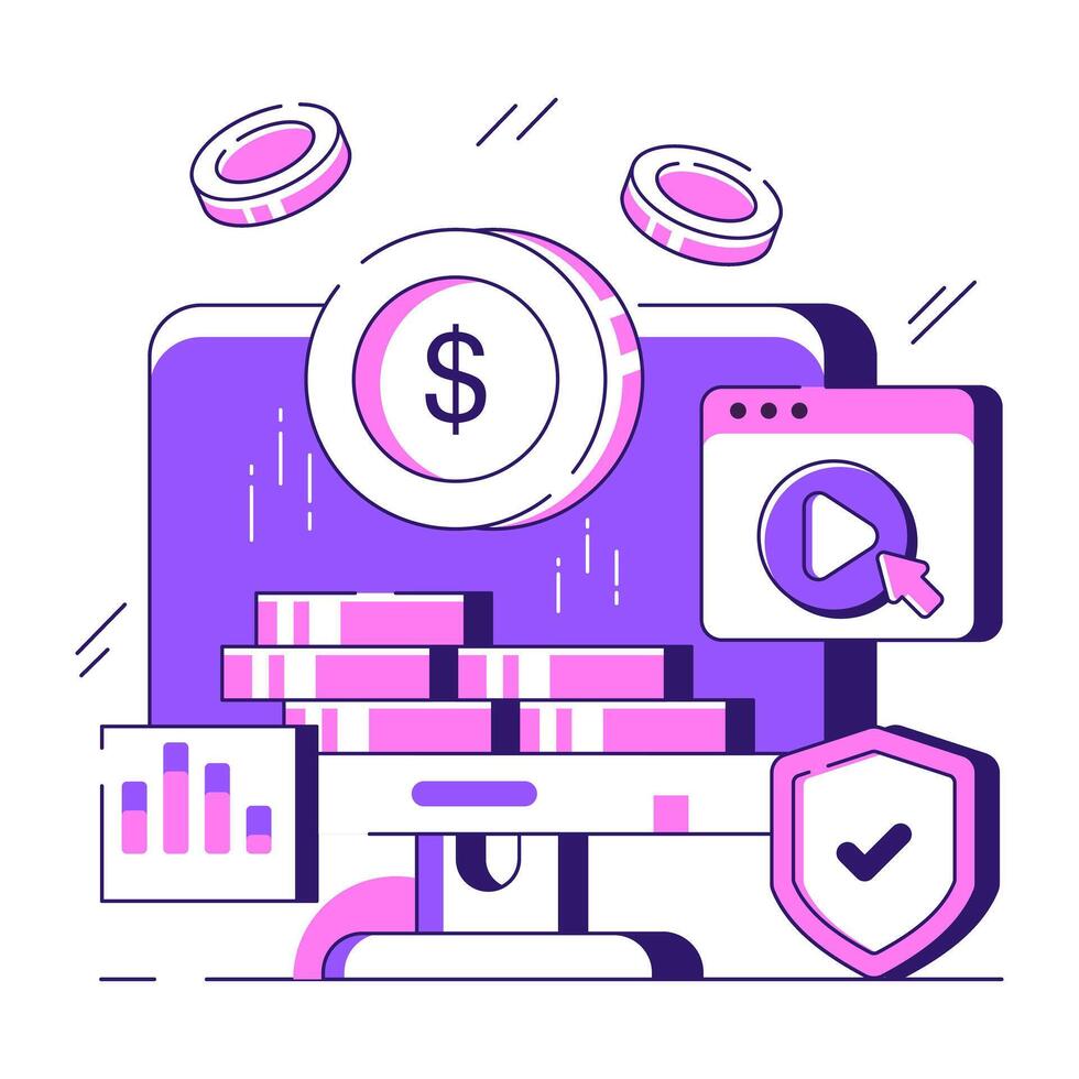 A beautiful design illustration of secure money vector