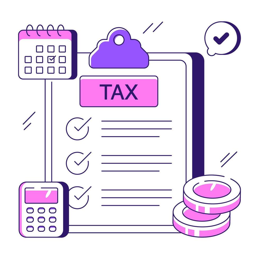Creative design illustration of tax paper vector