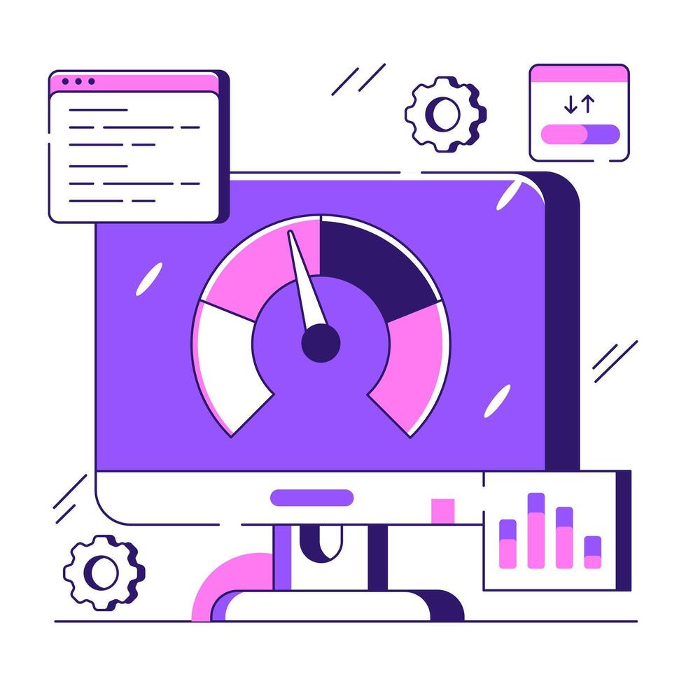 Modern design illustration of system speed optimization vector