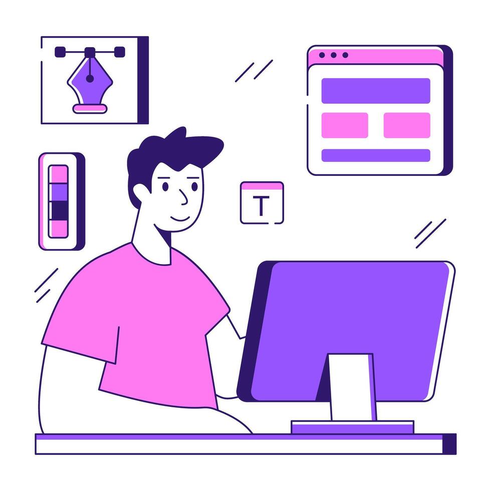 Premium download illustration of programmer vector