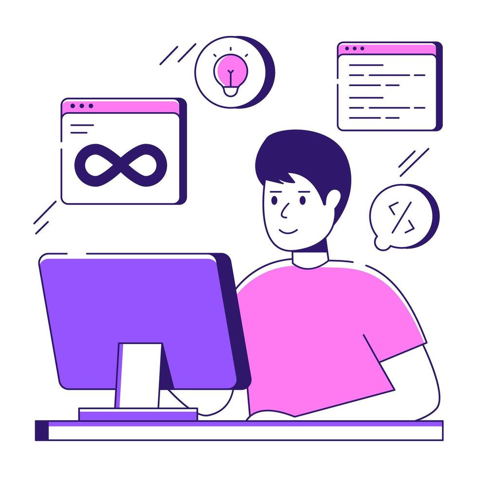 Premium download illustration of programmer 49152531 Vector Art at Vecteezy