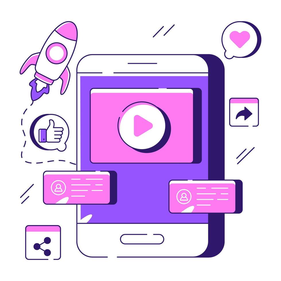 Creative design illustration mobile vector