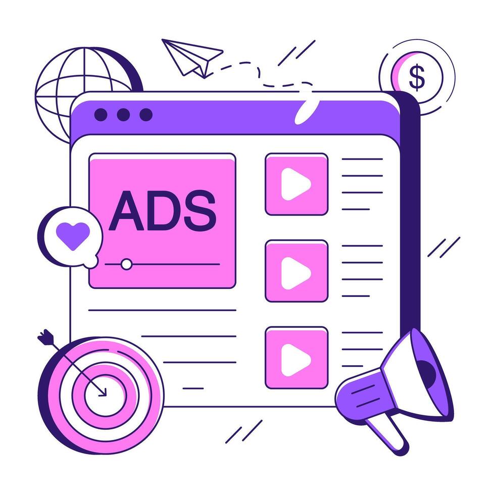 A trendy design illustration of online advertisement vector