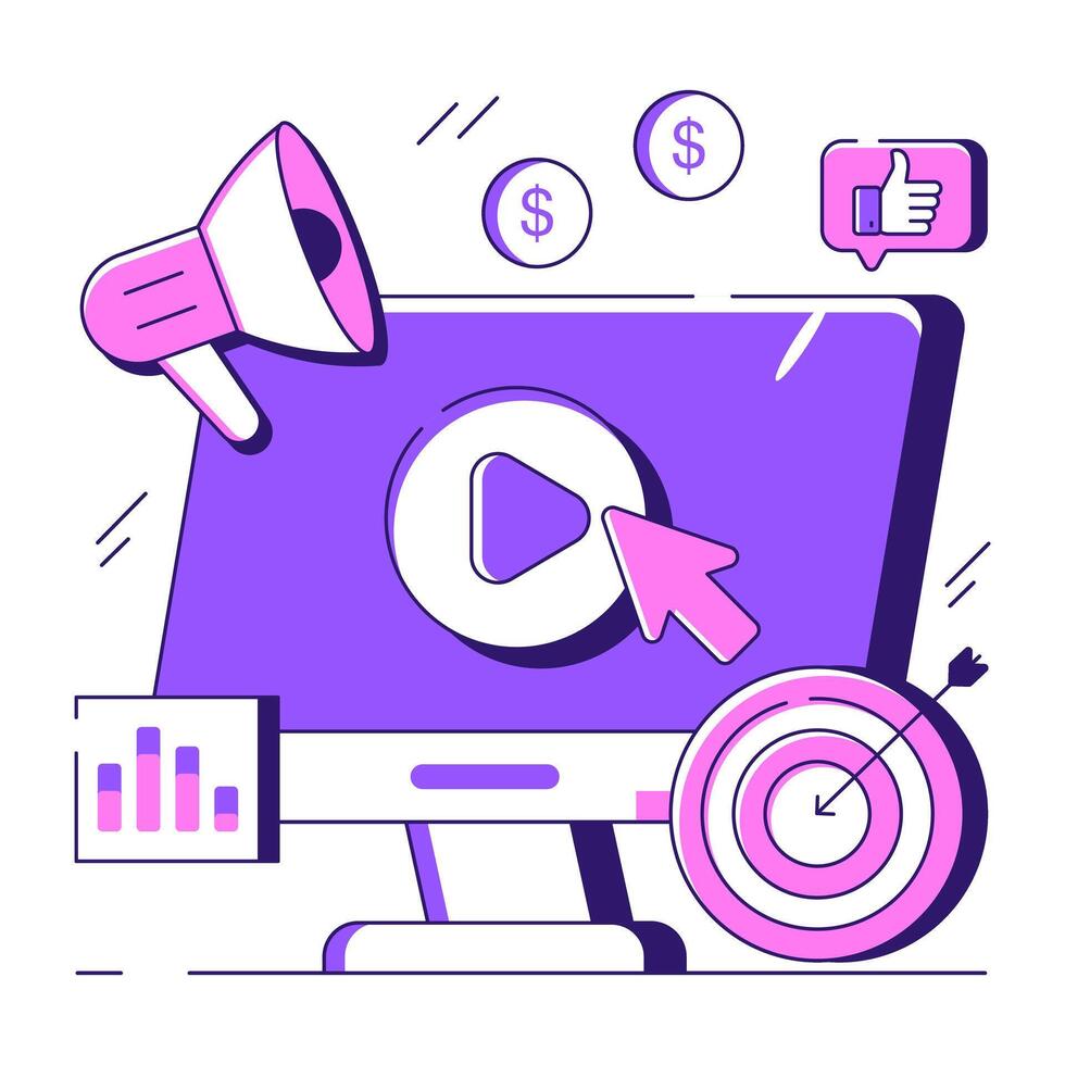 Modern design illustration of Marketing vector