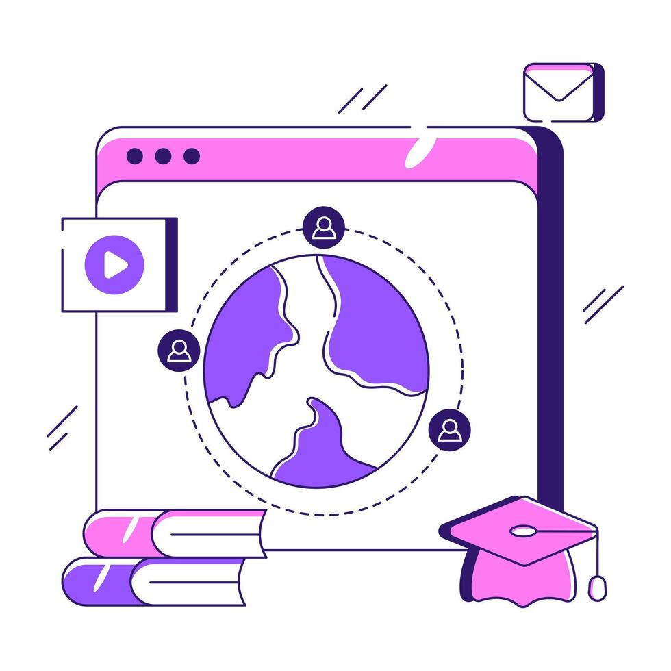 An flatdesign illustration of global education vector