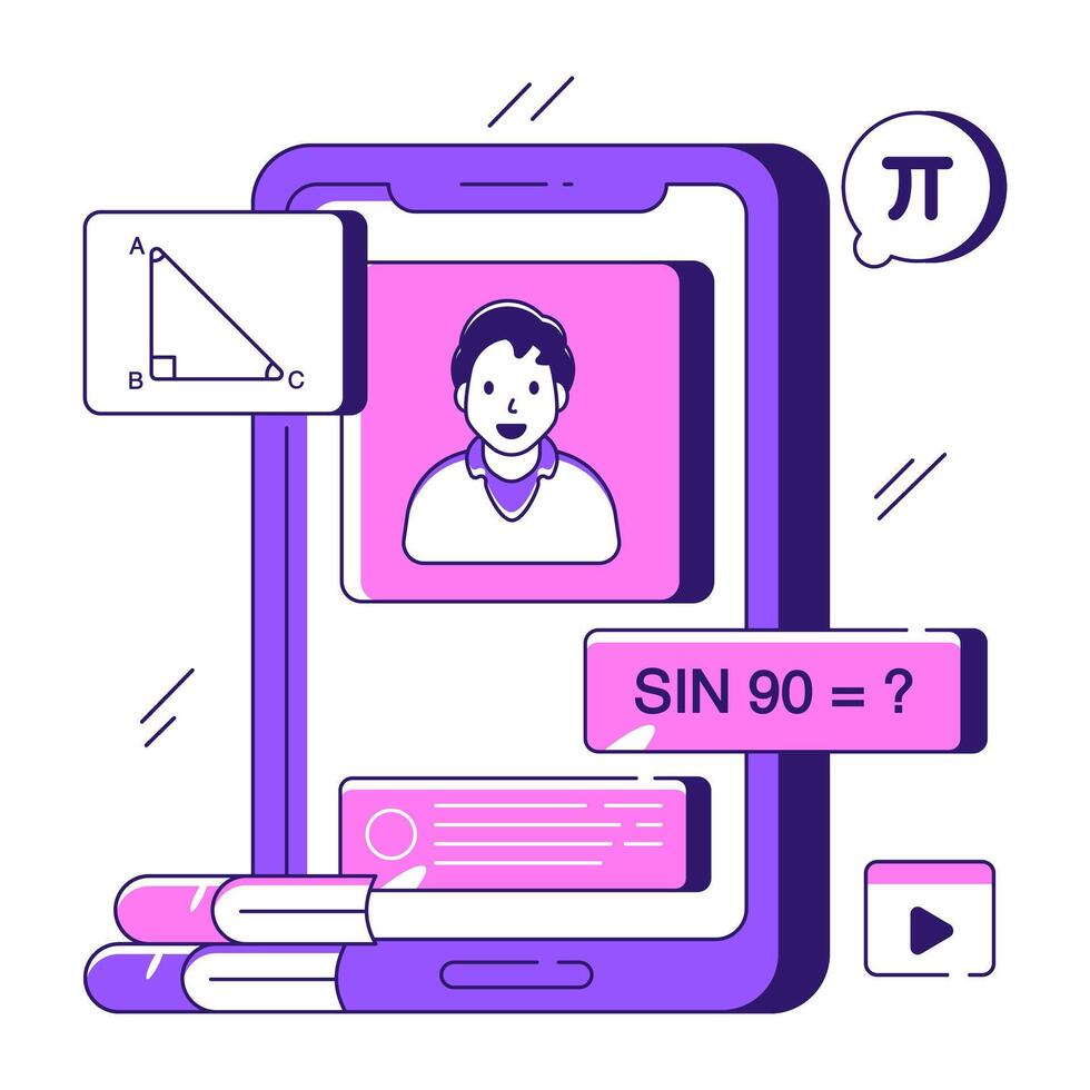 Modern design illustration of online math class vector