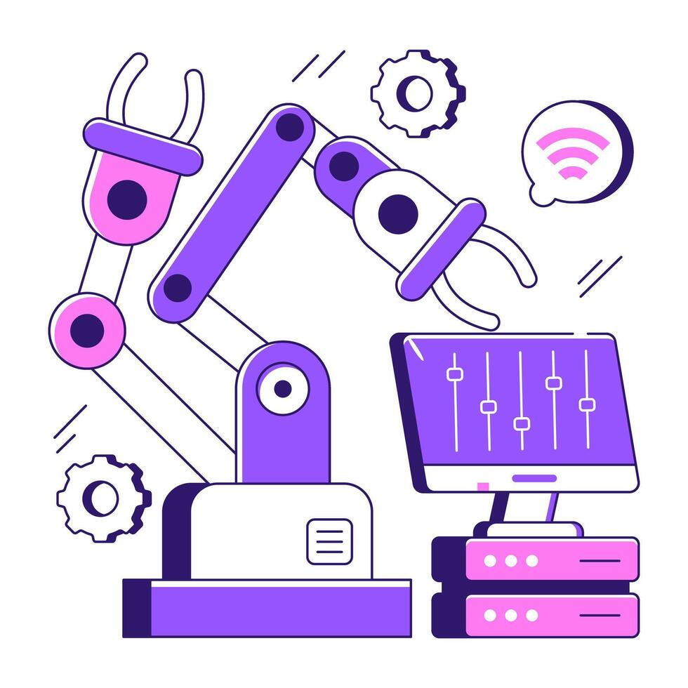 Modern design icon of LCD production line vector