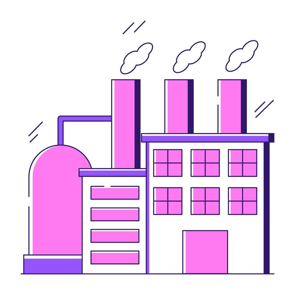 Conceptual flat design icon of power plant vector