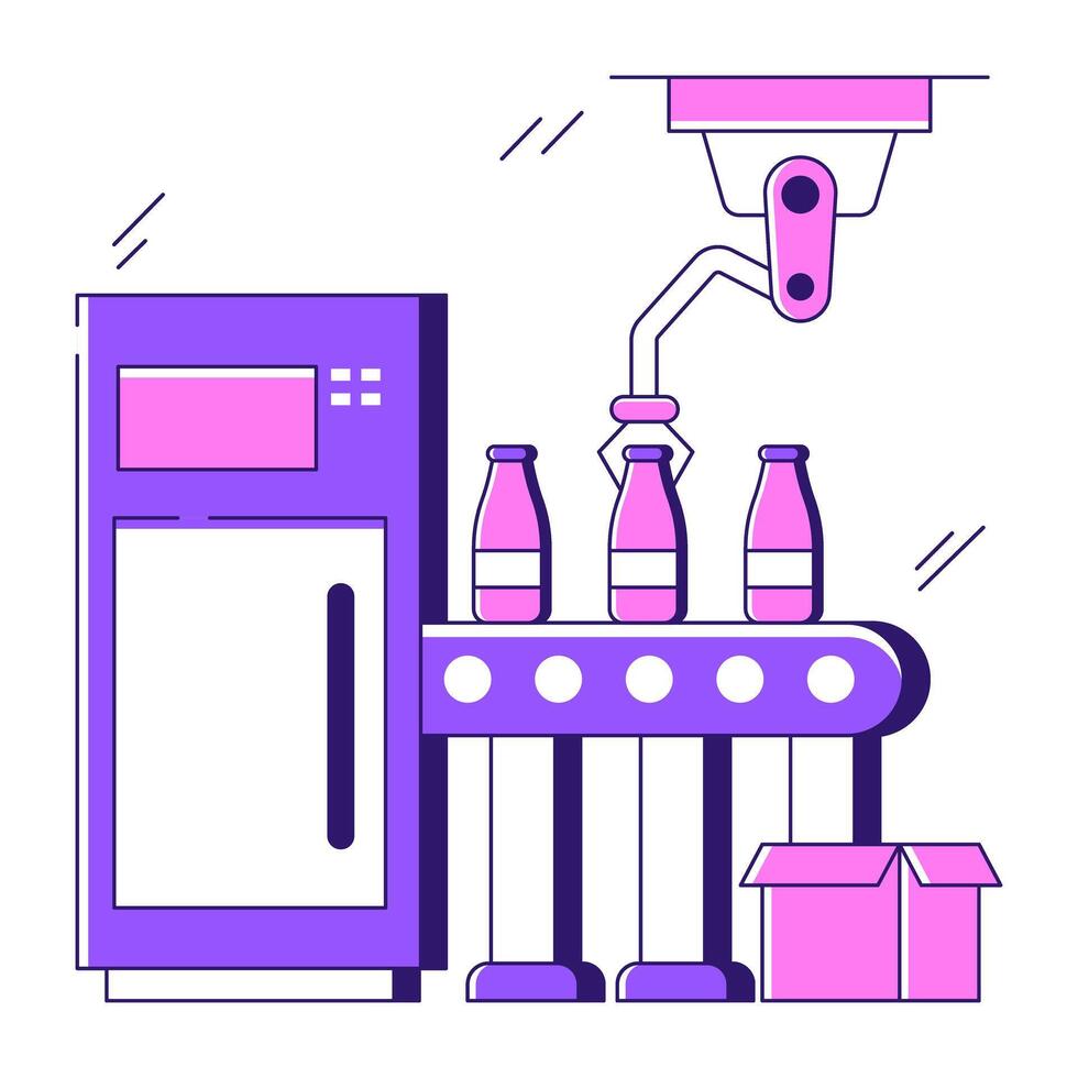 Trendy design icon of bottle packaging robot vector