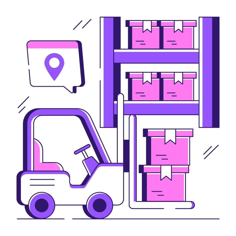 Modern design illustration of forklift truck vector