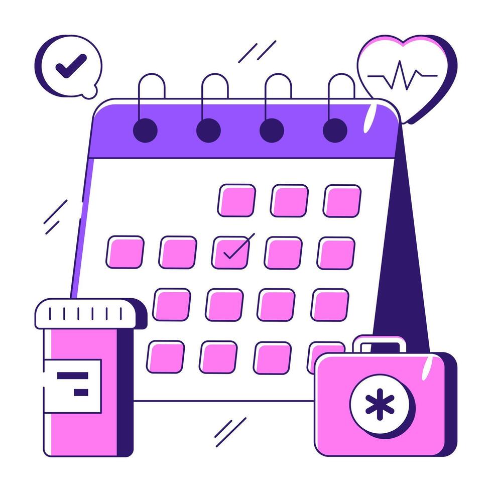 A unique design illustration of medical schedule vector