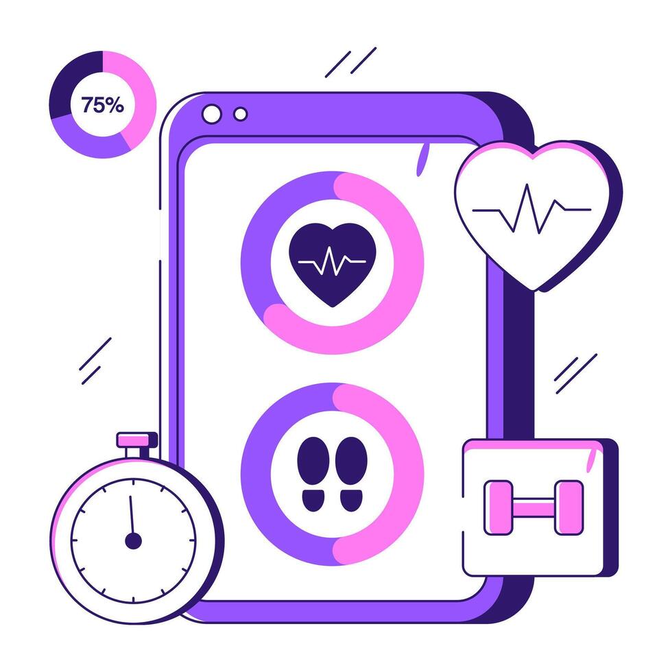 Trendy design of mobile medical app vector