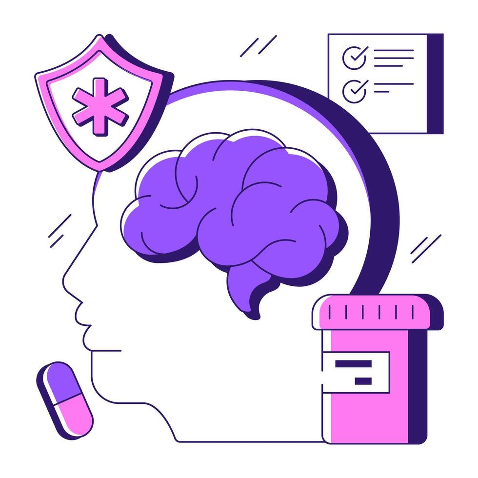 Perfect design illustration of mental health vector