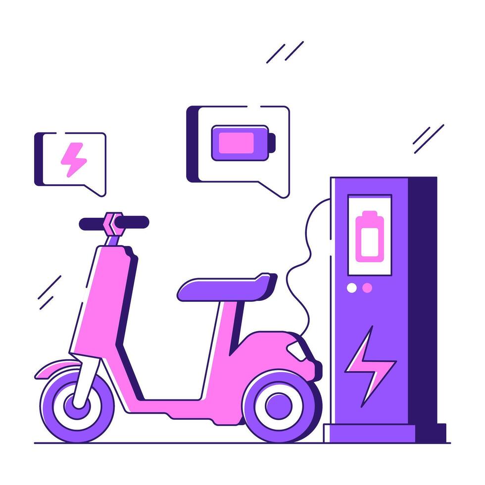 An illustration design of electric scooter vector