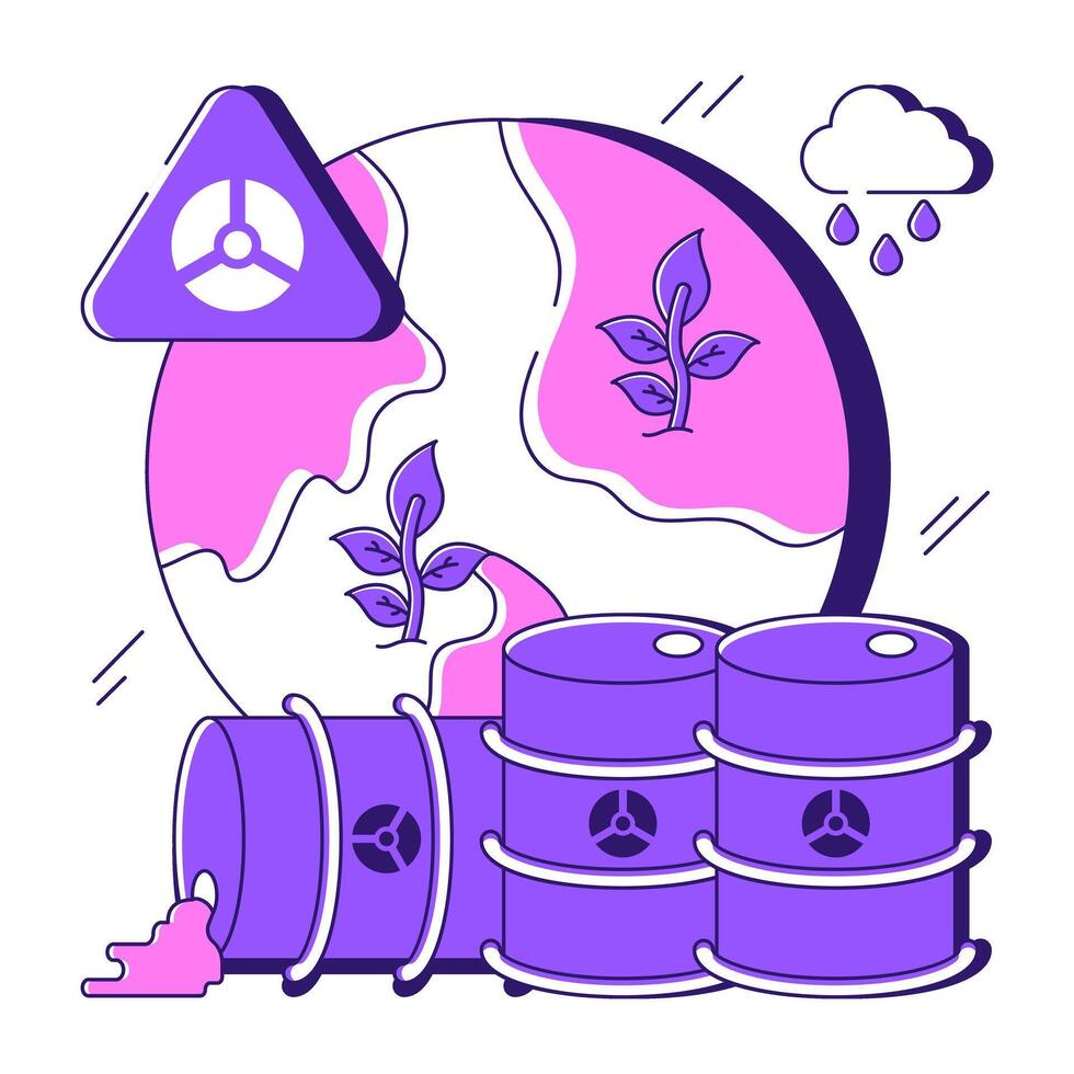 Editable design illustration of oil drums vector