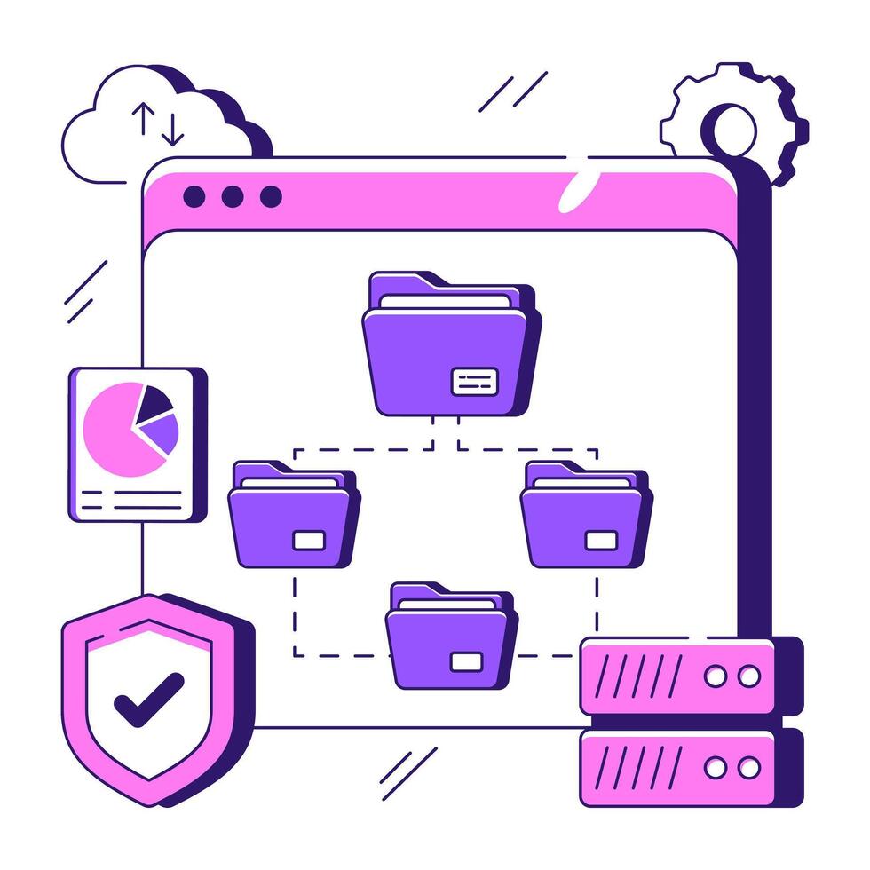 A unique design illustration of online folders vector
